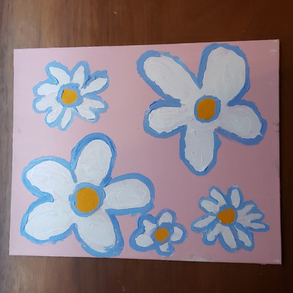 💝Host Pick💝Hand Crafted Wall Art Painting Spring Daisies